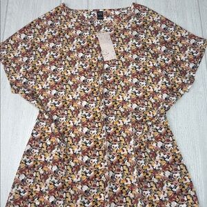 NWT Large lightweight browns floral dress, Emery Rose dress, Woman's dress